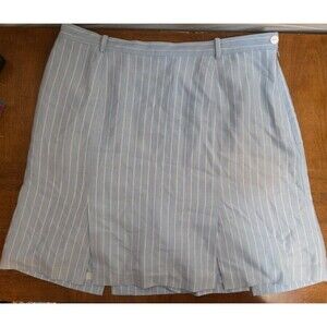 Bobby Chan Blue Pinstripe Size 14 Silk Cotton Skort Golf Tennis Athleta